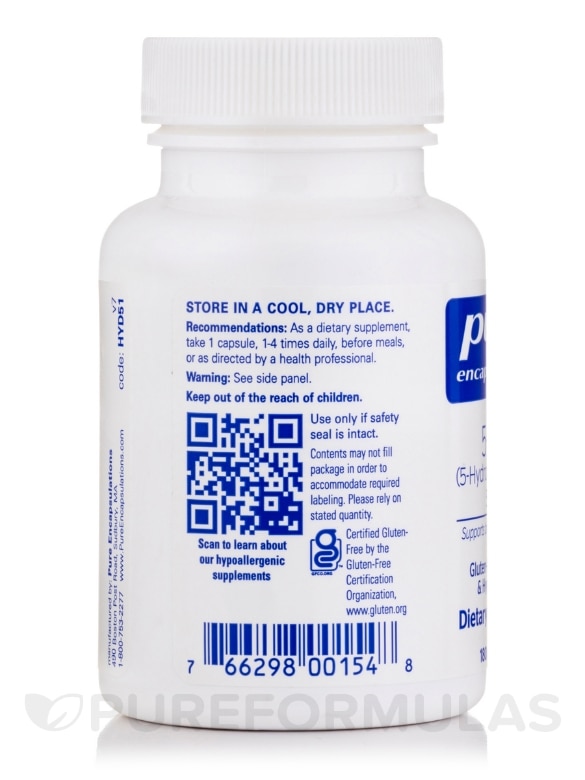 5-HTP (5-Hydroxytryptophan) 50 mg - 180 Capsules - Alternate View 3
