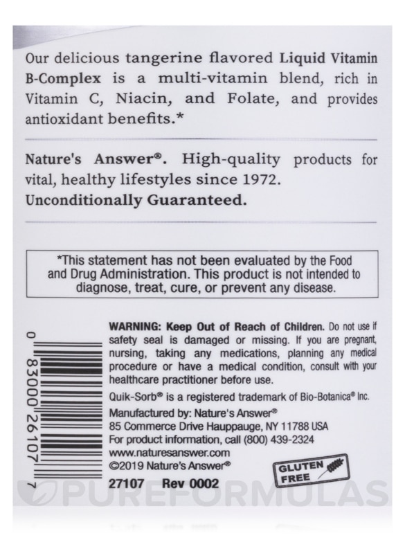 Liquid Vitamin B-Complex - 16 fl. oz (480 ml) - Alternate View 4