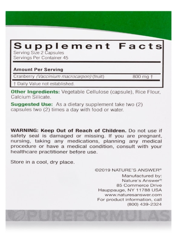 Cranberry Fruit 800 mg - 90 Vegetarian Capsules - Alternate View 7