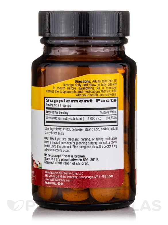 Methyl B12 5000 mcg (Cherry Flavor) - 60 Lozenges - Alternate View 1