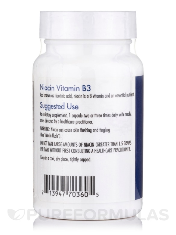 Niacin (Vit B3) - 90 Vegetarian Capsules - Alternate View 2