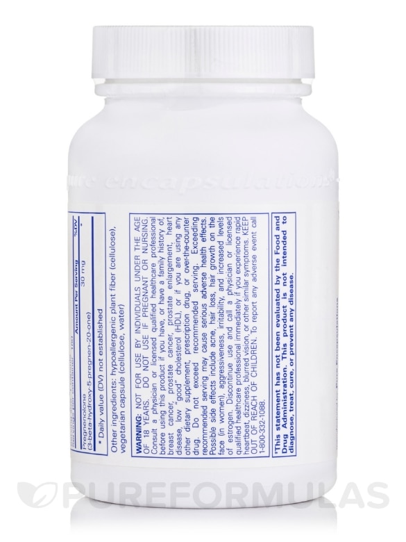 Pregnenolone 30 mg - 180 Capsules - Alternate View 2