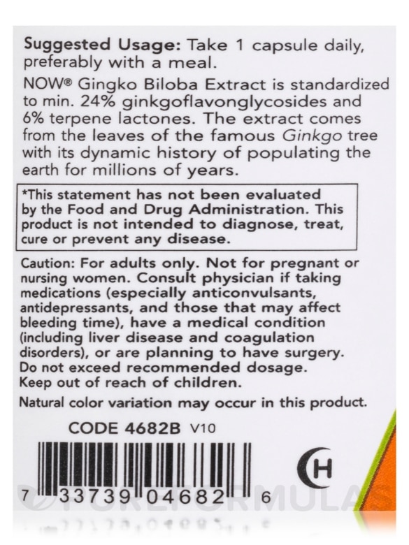 Ginkgo Biloba 120 mg - 50 Veg Capsules - Alternate View 4