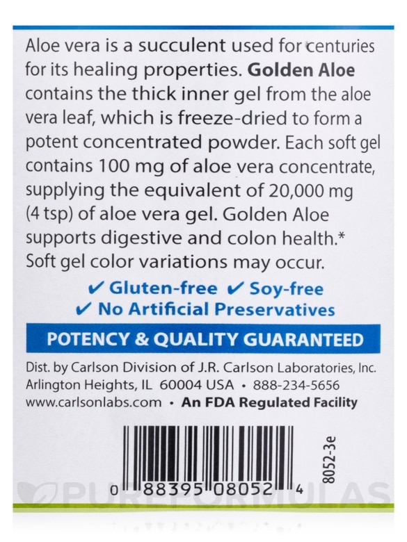Golden Aloe 100 mg - 180 Soft Gels - Alternate View 4