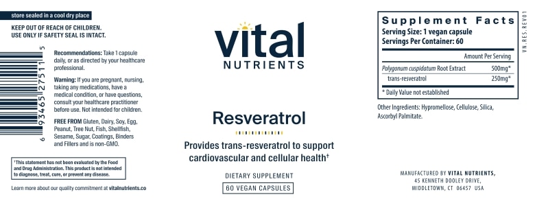 Resveratrol (Ultra High Potency) 500 mg - 60 Vegetarian Capsules - Alternate View 4