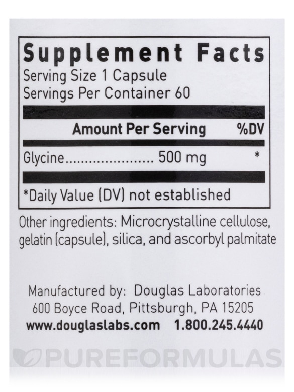 Glycine 500 mg - 60 Capsules - Alternate View 4