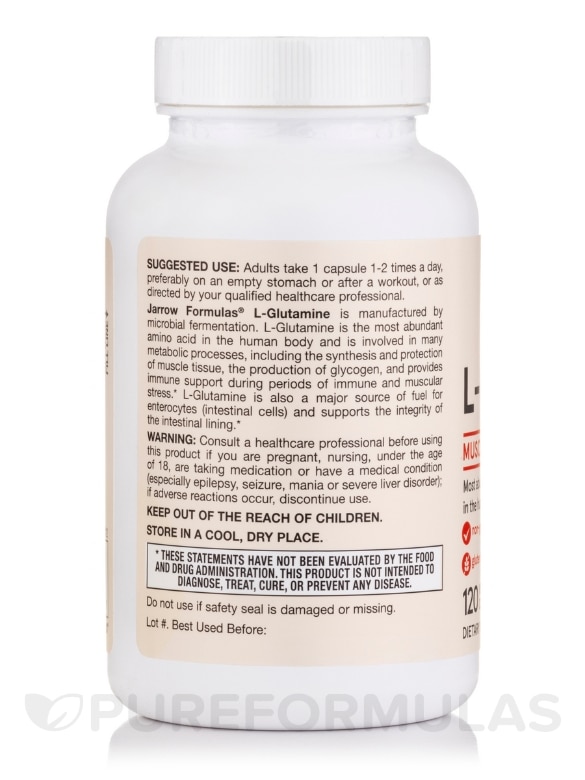 L-Glutamine 750 mg - 120 Capsules - Alternate View 2
