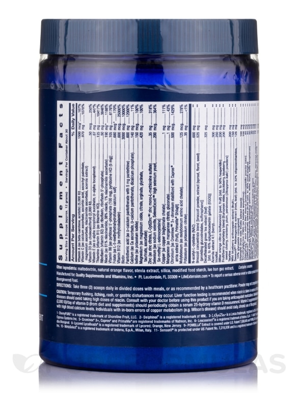 Life Extension Mix™ Powder, Natural Orange Flavor - 12.7 oz (360 Grams) - Alternate View 1