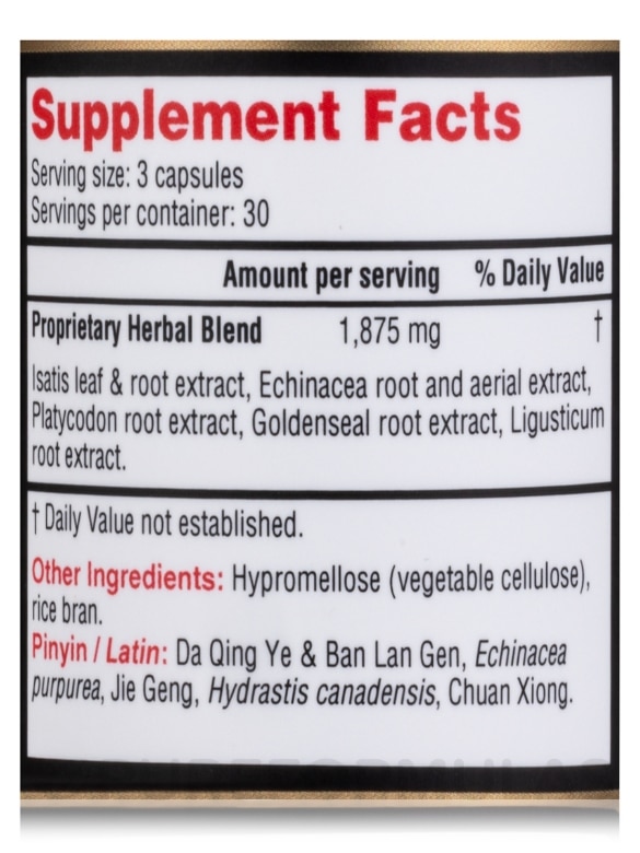 Isatis Gold™ (Goldenseal & Echinacea Herbal Supplement) - 90 Capsules - Alternate View 3