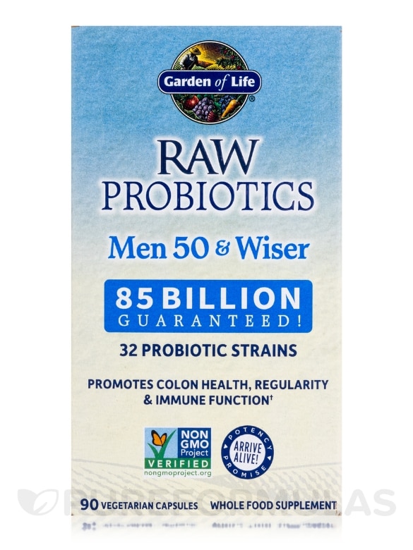Raw Probiotics Men 50 & Wiser - 90 Vegetarian Capsules - Alternate View 3