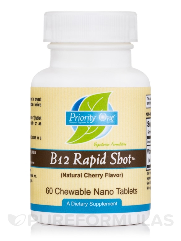 B12 Rapid Shot™ (Natural Cherry Flavor) - 60 Chewable Nano Tablets
