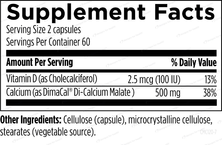 Calcium Malate - 120 Vegetarian Capsules - Alternate View 1