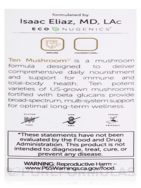 Ten Mushroom Formula® - 120 Vegetarian Capsules - Alternate View 4