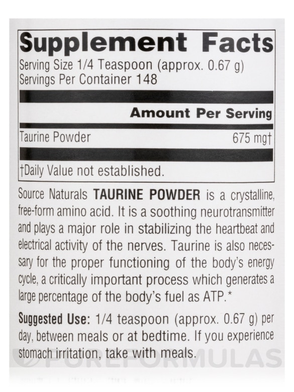 L-Taurine Powder - 3.53 oz (100 Grams) - Alternate View 4