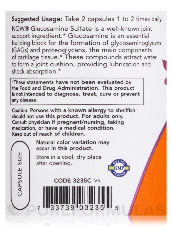 Glucosamine Sulfate 750 mg - 120 Capsules - Alternate View 4