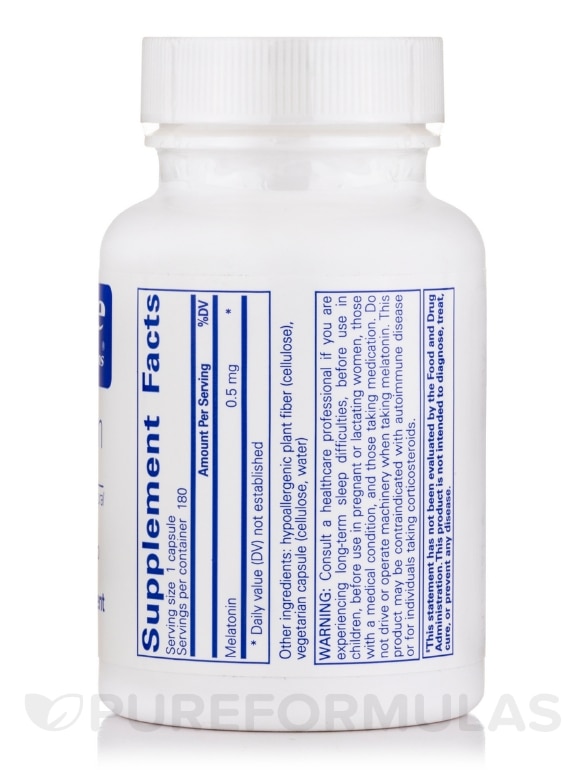 Melatonin 0.5 mg - 180 Capsules - Alternate View 1