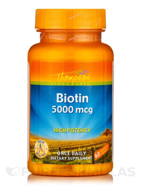 Biotin 5000 mcg (High Potency) - 60 Vegetarian Capsules