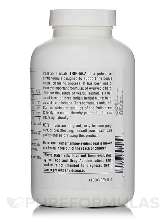 Triphala 500 mg - 180 Capsules - Alternate View 2