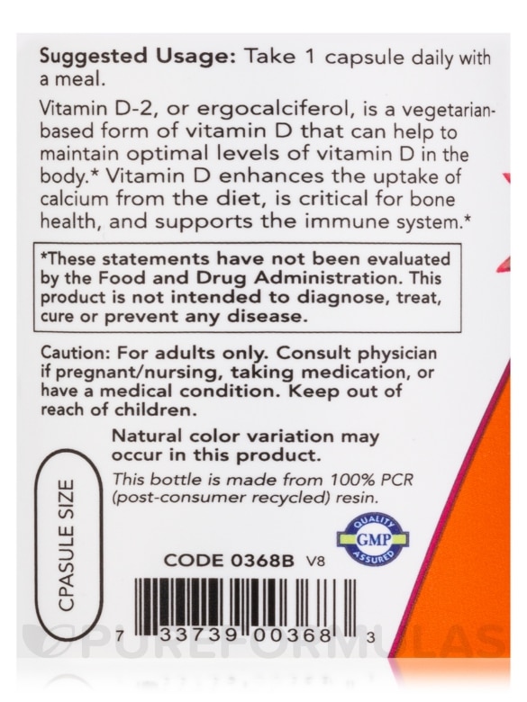 Vitamin D 1000 IU - 120 Vegetarian Capsules - Alternate View 4