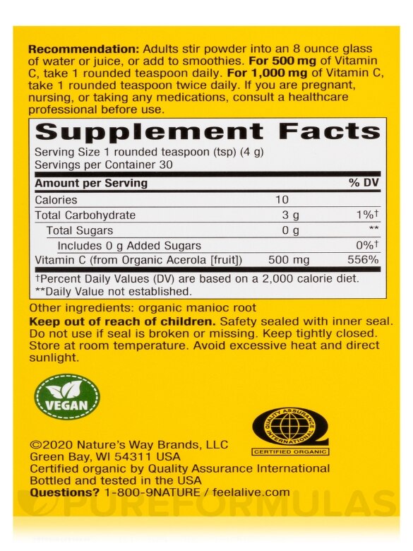 Alive!® Vitamin C Powder - 4.23 oz (120 Grams) - Alternate View 7