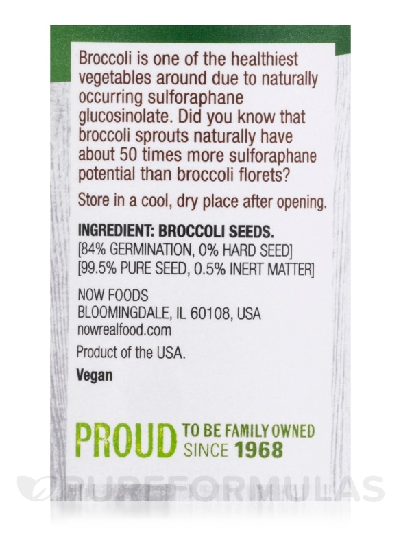 NOW Real Food® - Broccoli Seeds - 4 oz (113 Grams) - Alternate View 3