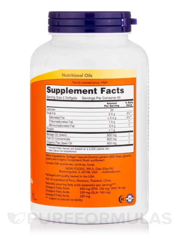Super Omega 3-6-9 1200 mg - 180 Softgels - Alternate View 1