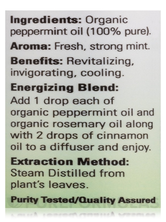 NOW® Organic Essential Oils - Peppermint Oil - 1 fl. oz (30 ml) - Alternate View 4