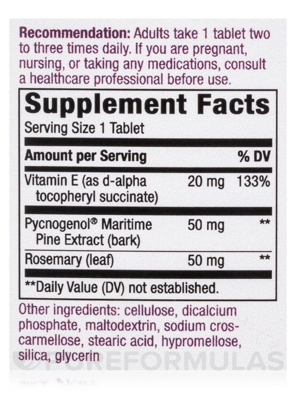 Pycnogenol 50 mg - 30 Tablets - Alternate View 4
