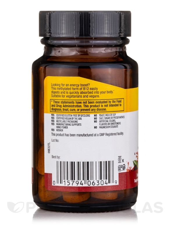 Methyl B12 5000 mcg (Cherry Flavor) - 60 Lozenges - Alternate View 2