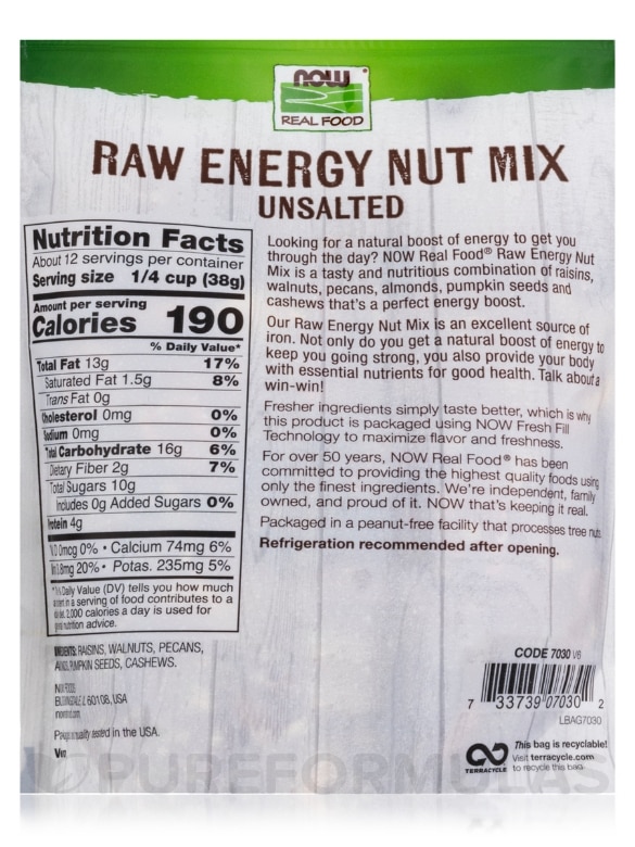 NOW Real Food® - Raw Energy Nut Mix
