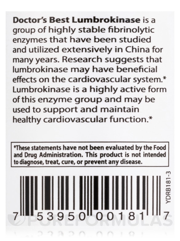 Lumbrokinase 20 mg - 60 Veggie Capsules - Alternate View 4