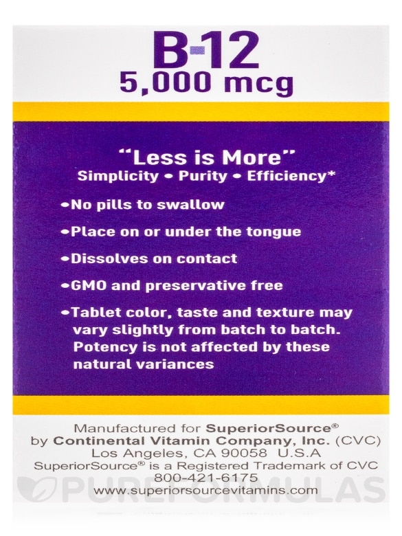 NO SHOT Methylcobalamin B12 5000 mcg - 60 MicroLingual® Tablets - Alternate View 9