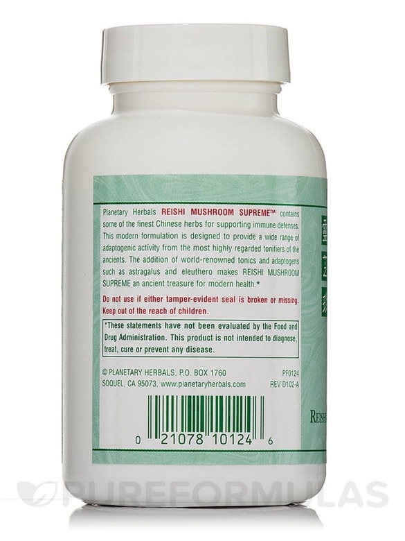 Reishi Mushroom Supreme 650 mg - 100 Tablets - Alternate View 2