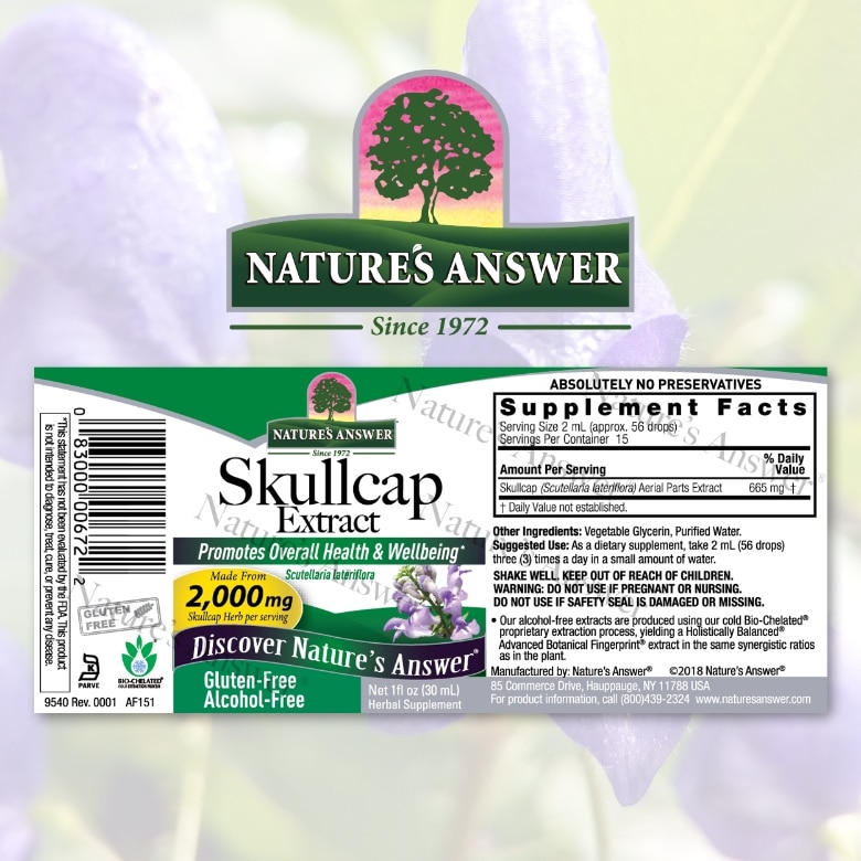 Skullcap Herb Extract (Alcohol-Free) - 1 fl. oz (30 ml) - Alternate View 1