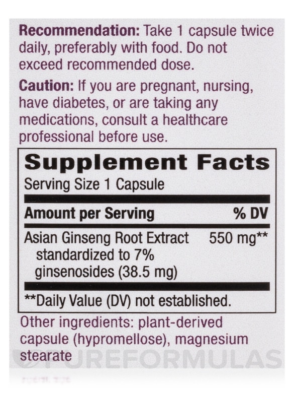 Asian Ginseng - 60 Vegan Capsules - Alternate View 4