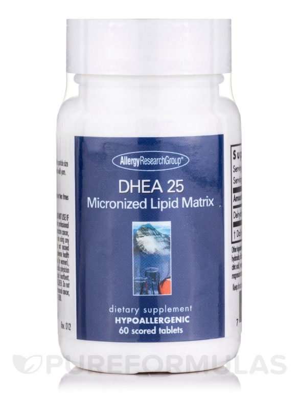 DHEA 25 mg Micronized Lipid Matrix - 60 Scored Tablets