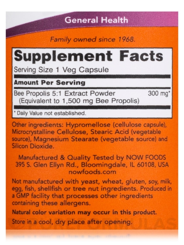Propolis 1500 mg (5:1 Extract) - 100 Veg Capsules - Alternate View 3