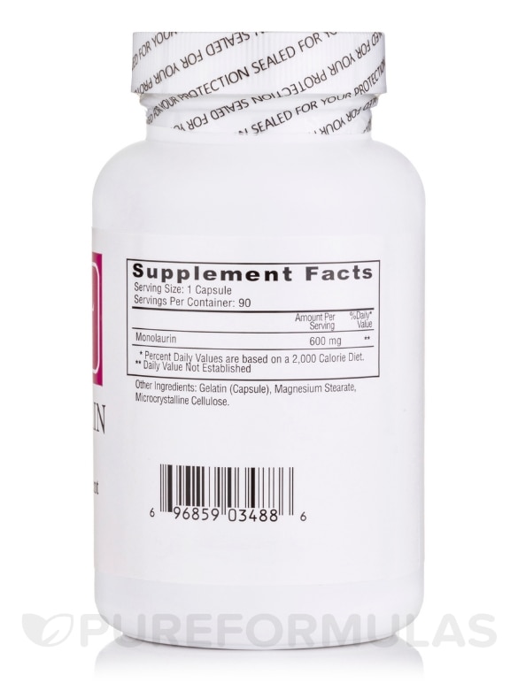 Monolaurin 600 mg - 90 Capsules - Alternate View 1