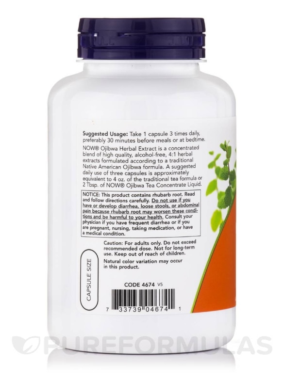 Ojibwa Herbal Extract 450 mg - 180 Veg Capsules - Alternate View 2