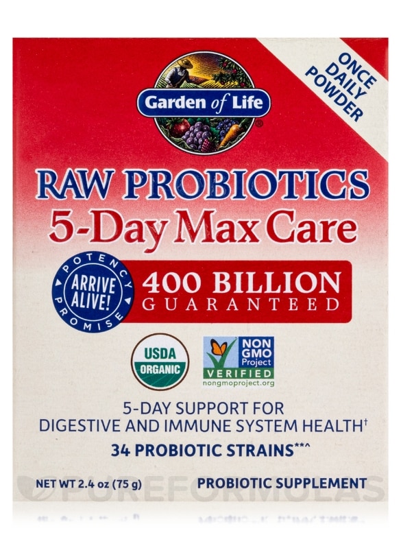 Raw Probiotics 5-Day Max Care - 2.4 oz (75 Grams) - Alternate View 3