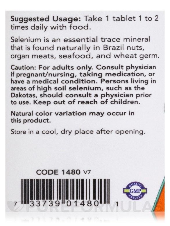 Selenium (Yeast Free) 100 mcg - 100 Tablets - Alternate View 4