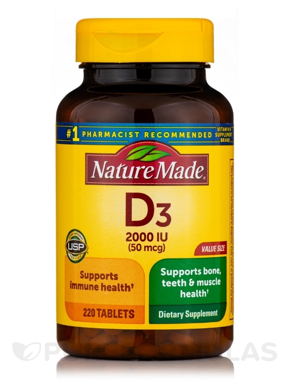 Vitamin D3 2000 IU - 220 Tablets