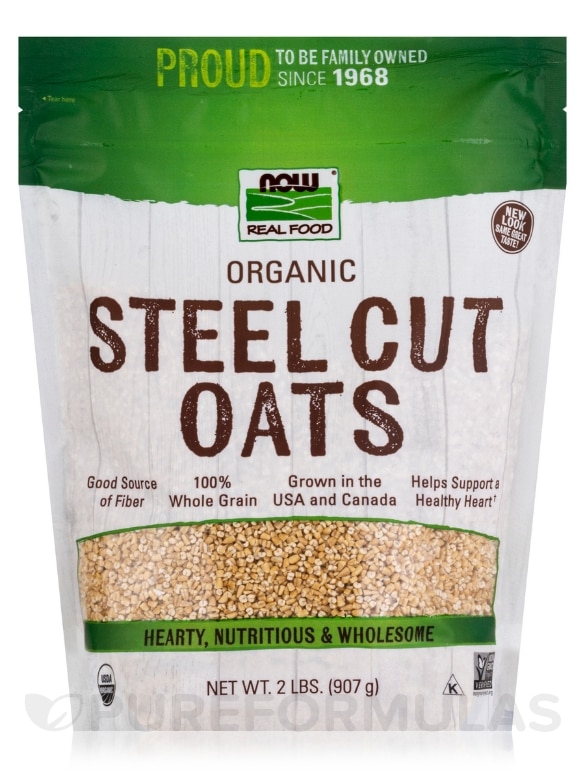 NOW Real Food® - Oats (Steel Cut) - 2 lbs (907 Grams)