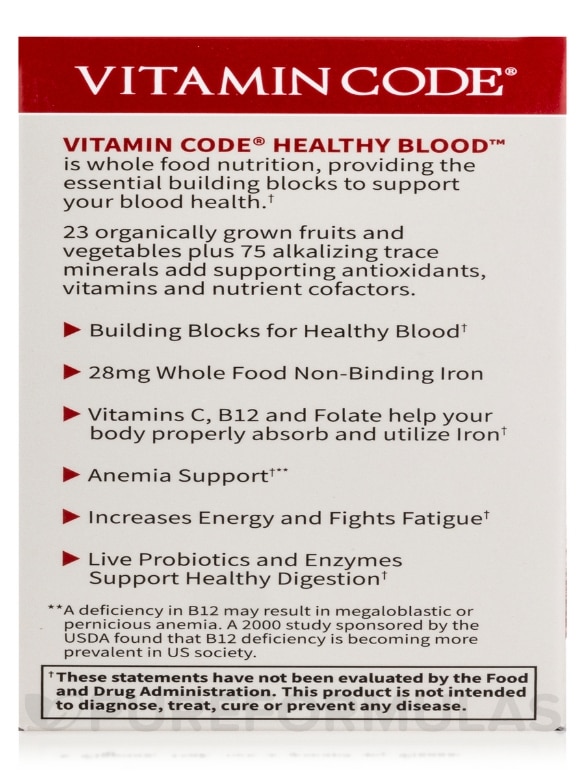 Vitamin Code® - Healthy Blood - 60 Vegan Capsules - Alternate View 9