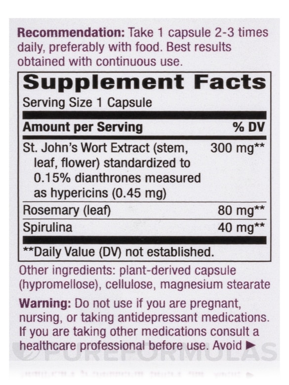 St. John's Wort Standardized - 90 Vegan Capsules - Alternate View 4