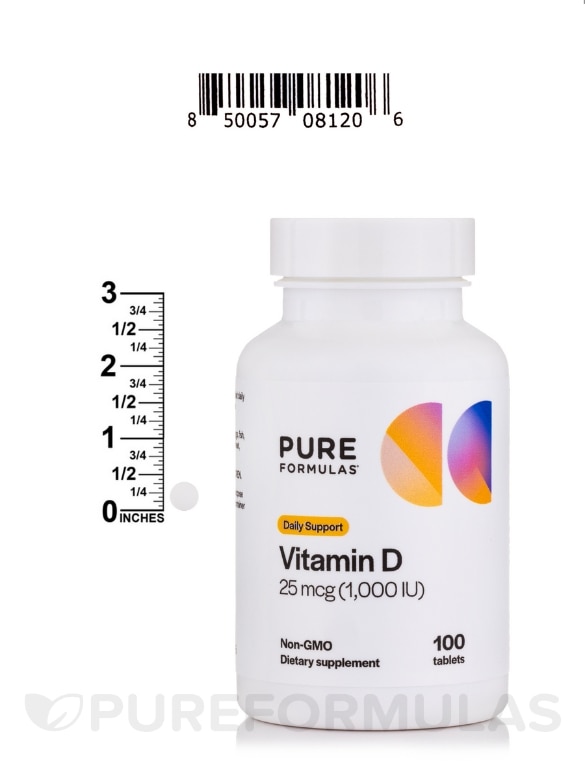 Vitamin D 25 mcg (1,000 IU) - 100 Tablets - Alternate View 5