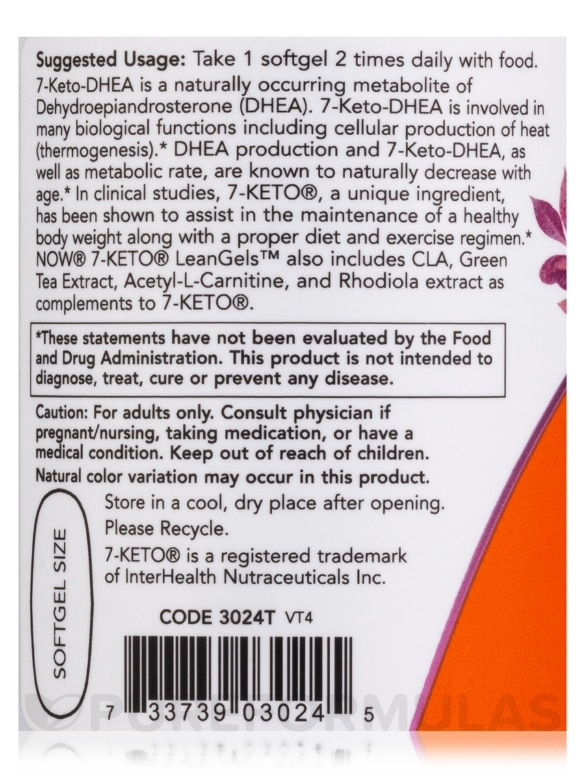 7-KETO® LeanGels™ 100 mg - 120 Softgels - Alternate View 4