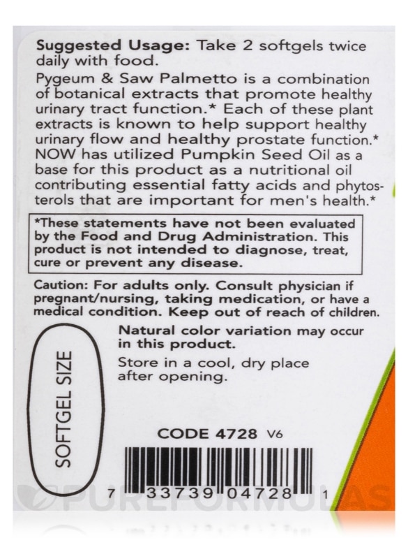 Pygeum & Saw Palmetto - 60 Softgels - Alternate View 4