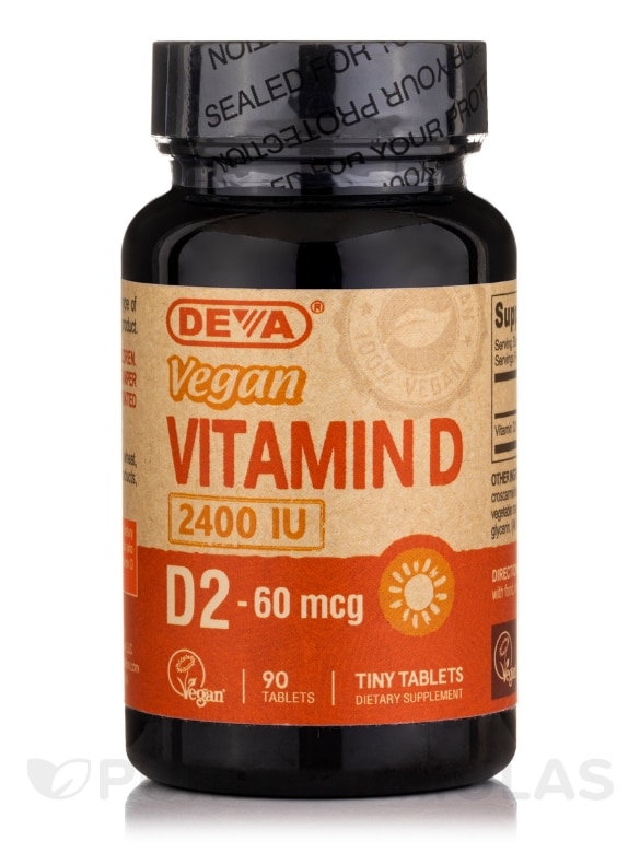 Vegan Vitamin D2 2400 IU (60 mcg) - 90 Tablets