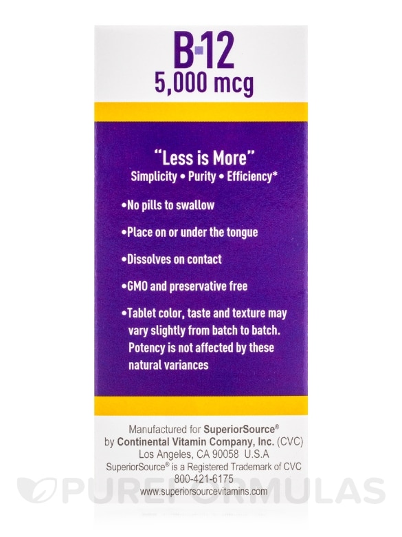NO SHOT Methylcobalamin B12 5000 mcg - 60 MicroLingual® Tablets - Alternate View 6